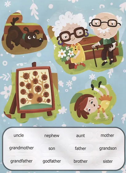 Первые слова. Английский. Моя семья. Обучение с наклейками - фото 3