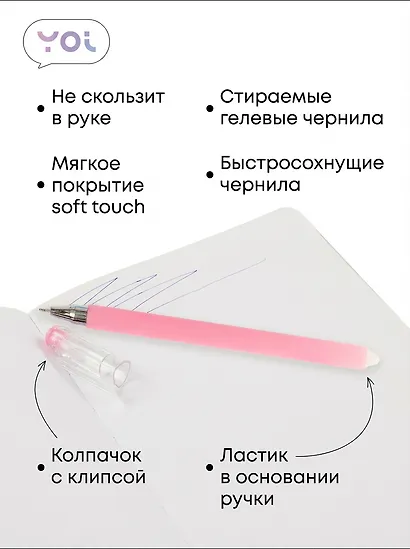 Ручка гелевая Yoi, Restart, пиши-стирай синяя 0,5 мм, в ассортименте - фото 2