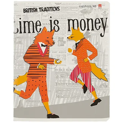 Тетрадь в клетку Альт, "Лисы-аристократы", 48 листов, в ассортименте - фото 3