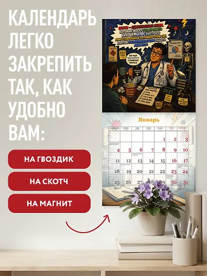 Календарь самого крутого доктора. Календарь настенный на 2027 год (300х300 мм) - фото 5