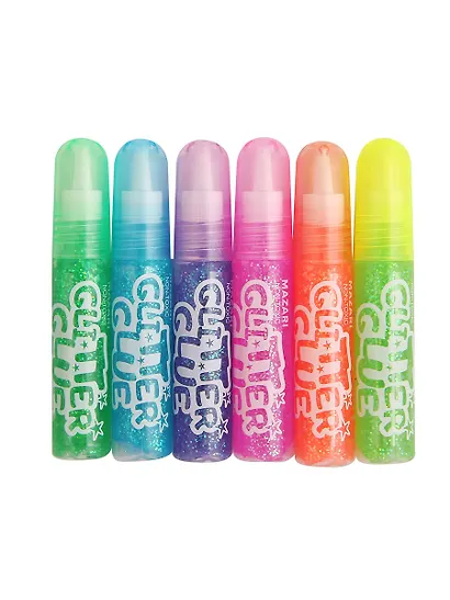 Гель с блестками, полупрозрачный, MAZARI, 6 мл, 6 цветов, с европодвесом - фото 2