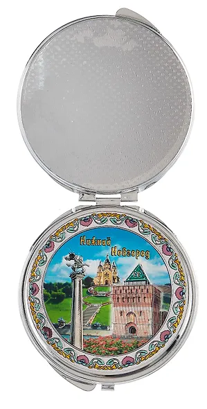 Зеркало Нижний Новгород Дмитровская башня-Коллаж (7см) (металл серебро) (317CHE-76K10) - фото 2