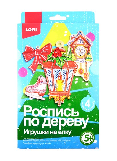 Набор для творчества Lori. Роспись по дереву. Игрушки на ёлку «Новогодний переполох» - фото 1