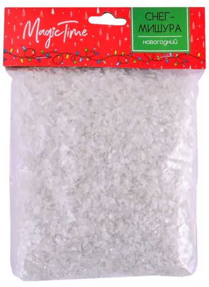 Искусственный снег в пакете (серебристый) (полипропилен) (80 г) - фото 1