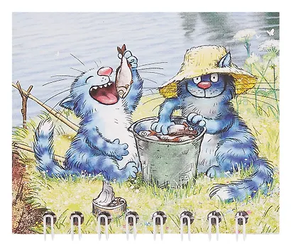 Календарь квартальный 2026г 82*230 "Кошарики на рыбалке" на магните - фото 3