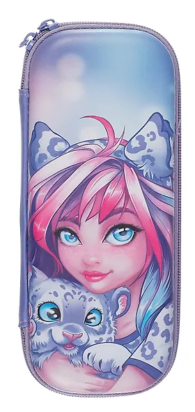 Пенал-косметичка Феникс+, "Девушка с барсом", на молнии - фото 1