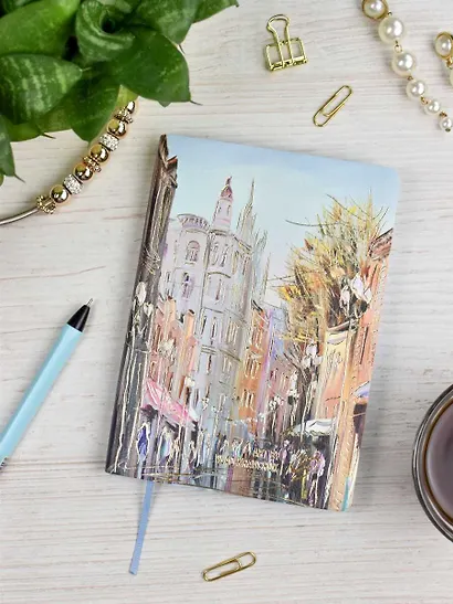 Ежедневник недат.  А6+ 120л 126х174 "Наппа" МОСКВА. АРБАТ, иск.кожа, мягкий переплет, тиснение фольгой, офсет, ляссе - фото 13