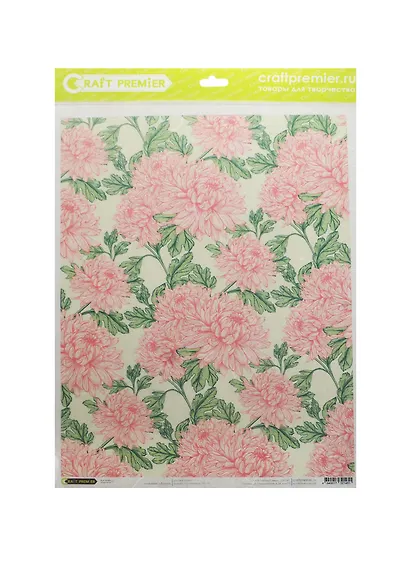 Рисовая бумага для декупажа Craft Premier Астра (CP01451) (А3) (25г/м) (упаковка) - фото 1