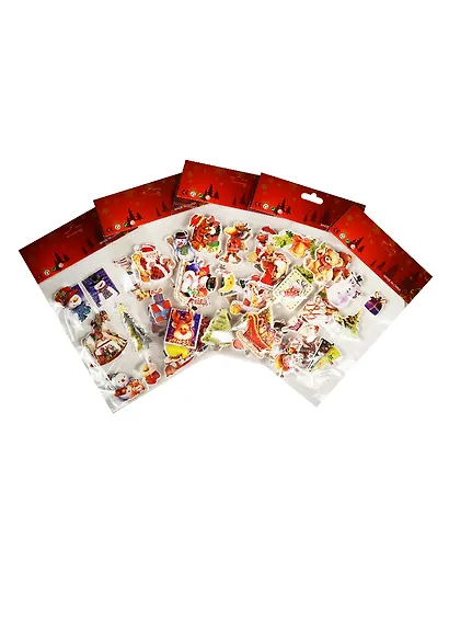 Новогодние 3Д стикеры 20,5*13 см, 6 видов - фото 1