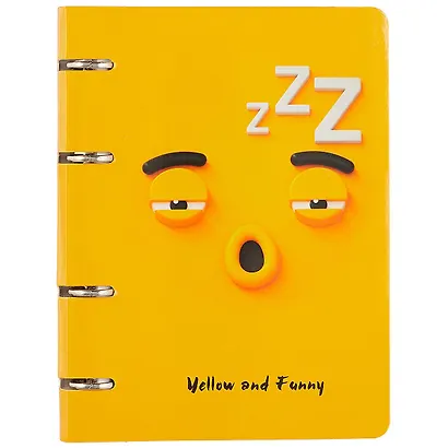 Тетрадь на кольцах в клетку Unnika, "Желтый смайл", 80 листов - фото 1