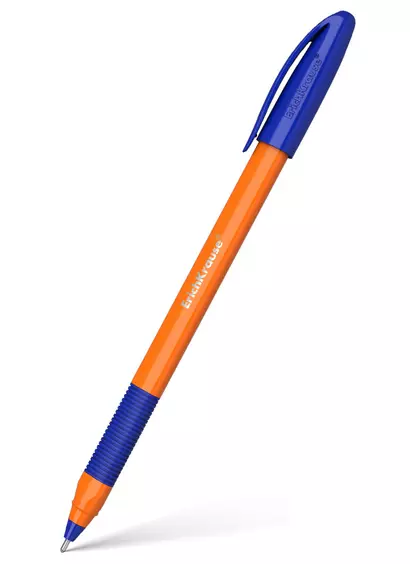 Ручка шариковая Erich Krause, U-109 Orange Stick&Grip, Ultra Glide Technology, синяя 1 мм - фото 1