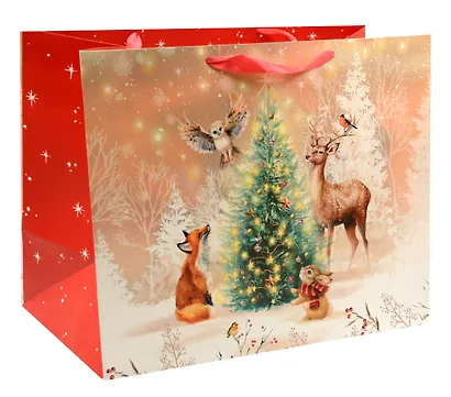 Пакет А3+ 50*40*25 "Новый год в лесу!" Новый год, бум.ламинат - фото 1