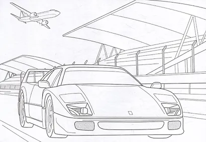 Гоночные машины. Раскраска - фото 4