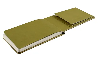 Блокнот А6- 100л лин. "Joy Book. Оливковый" 7БЦ, иск.кожа, тонир.блок, скругл.углы, горизонт.резинка, карман - фото 4