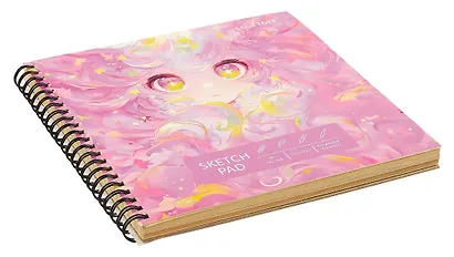 Скетчбук 190*190 40л "Зачарованная" 100г/м2, мел.картон, выб.лак, евроспираль - фото 2