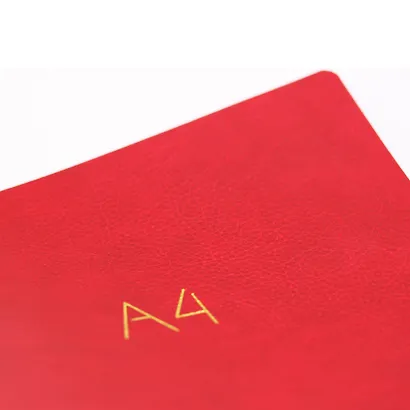 Книга для записей А4 80л лин. "Format" красн.иск.кожа, интегр.переплет, тиснение фольгой, скругл.углы, инд.уп. - фото 4