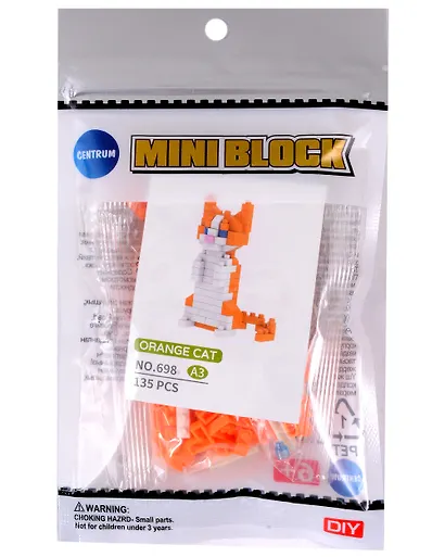 Конструктор "Оранжевый полосатый кот", 135 элементов, пластик, во флоупаке - фото 1