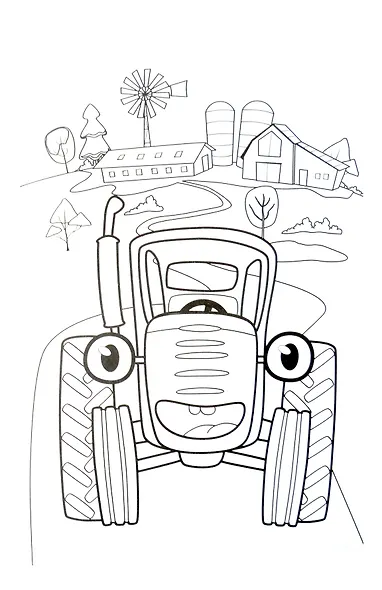 Раскраска с наклейками. Синий трактор - фото 3