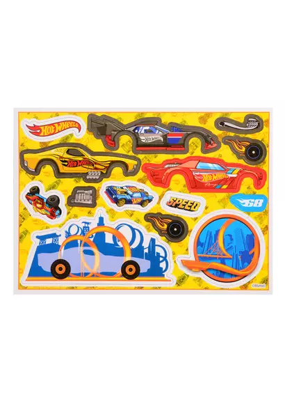 Раскраска с магнитным конструктором. Hot Wheels. Крутые гонки! - фото 1