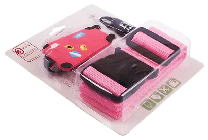 Travel набор Бирка, замочек и ремень для багажа (розовый) (12-travel22-B2) - фото 2