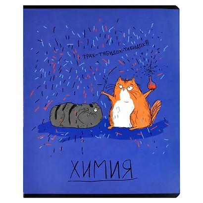Тетрадь предметная в клетку Феникс+, "Любознательные коты. Химия", 48 листов - фото 1