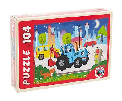 Пазл 104 элемента "Синий трактор" №15 33х24 см - фото 1