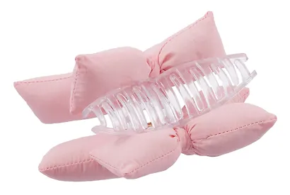 Заколка-крабик дутая Бантик (розовая) (текстиль) (13см) (12-2025093-15) (Lafilaf) - фото 5