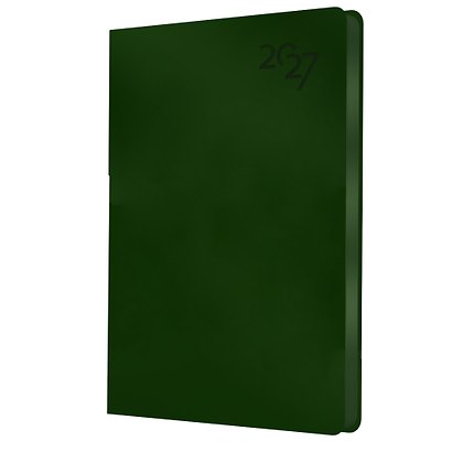 Ежедневник дат. 2027г. А5 176л "Soft Touch" зеленая тайга, иск.кожа, интегр.переплет, тонир.блок, скругл.углы, ляссе, инд.уп - фото 1