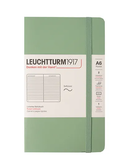 Записная книжка «Classic» А6, 61 листов в линейку, шалфей, Leuchtturm1917 - фото 1