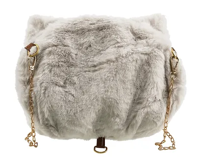 Сумочка плюшевая Котик серый (31х23), Bookvalno - фото 7