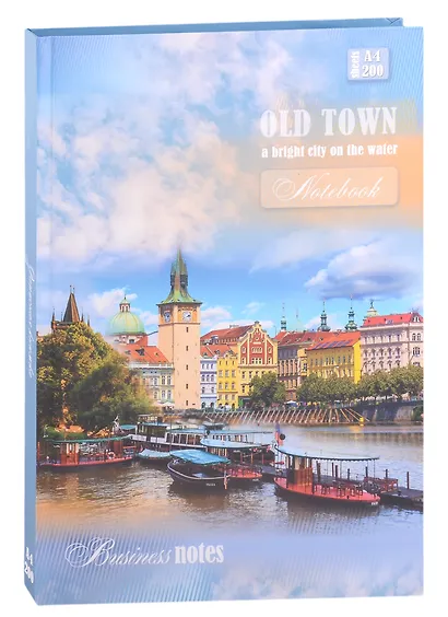 Книга для записей А4 200л кл. "ГОРОД С ЯРКИМИ КРЫШАМИ" 7БЦ, глянц.ламинация - фото 1