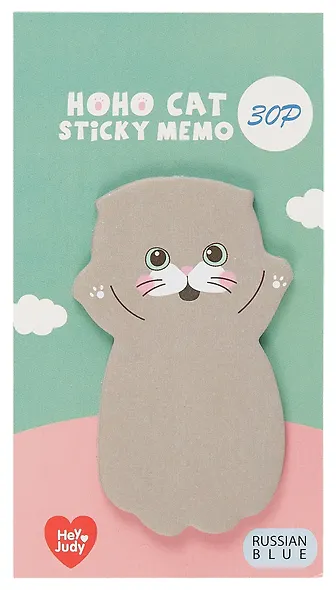 Закладки самоклеящиеся 6*11 см 30 листов, "Hoho cat", в ассортименте - фото 4