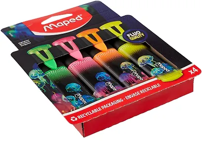 Текстовыделители «Deepsea Paradise» 4 цвета 1-5 мм, скошенный наконечник, Maped - фото 2