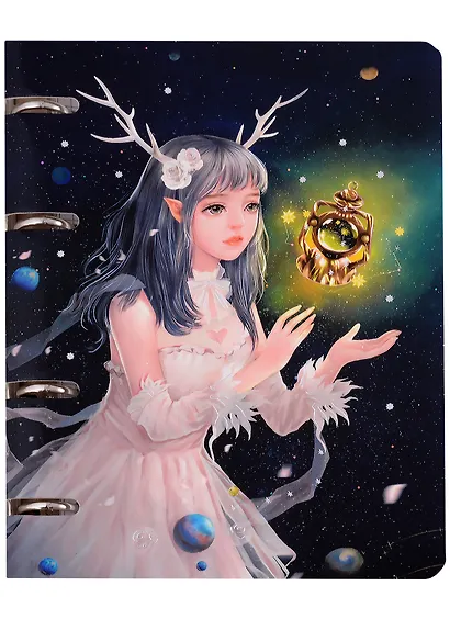 Тетрадь на кольцах в клетку Listoff, "Фантастическая девушка", 100 листов - фото 1