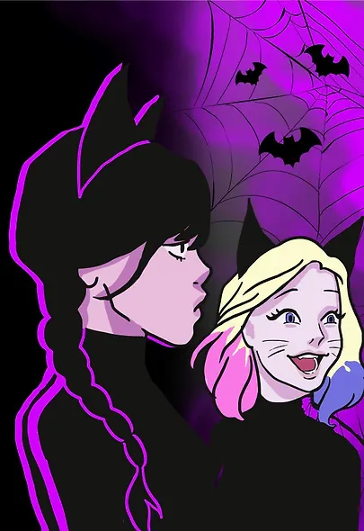 Блокнот А6 60 листов, клетка, "Вэнсдэй" гребень - фото 3