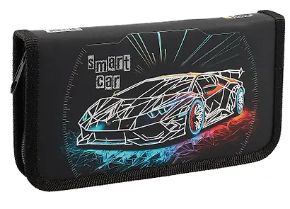 Пенал 1отд. "Smart car" 19*11см, молния, ламинат, 3D-фольга - фото 1