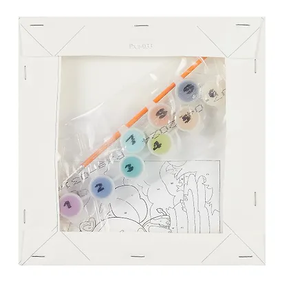 Картина по номерам детская (холст на подрамнике 20*20) "Слоник" - фото 3