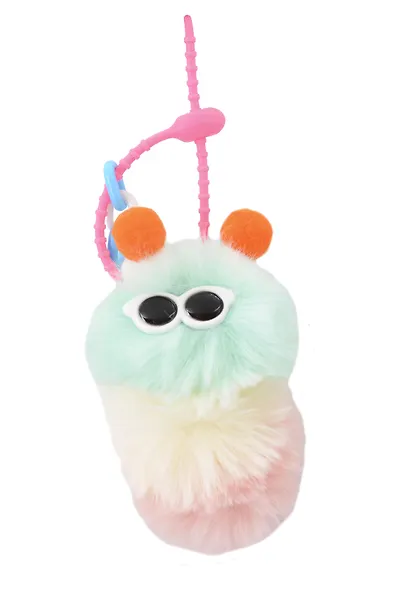 Брелок-обвес на сумку Гусеница (мятная) (иск.мех) (10см) (12-4305-202509-NI-71/1) - фото 2