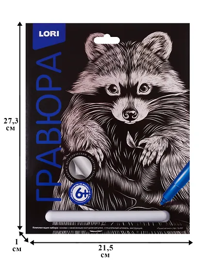 Гравюра Пушистый енот, LORI - фото 2