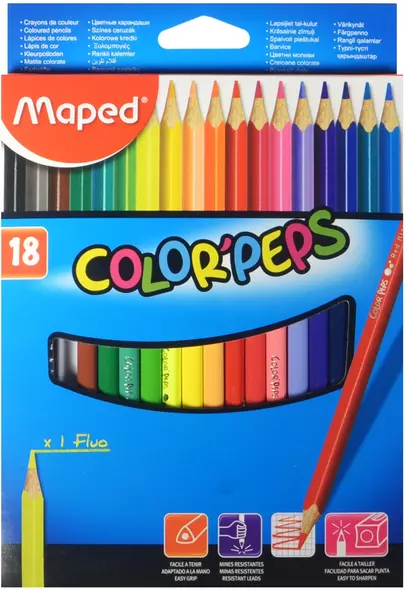 Карандаши цветные Maped, ColorPeps, 18 цветов - фото 1