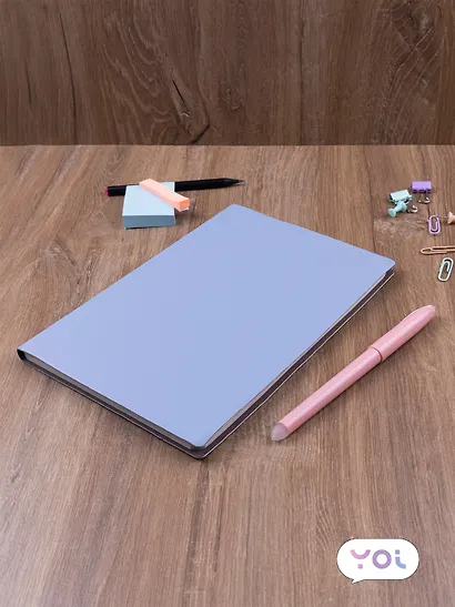 Книга для записей А5 80л кл. "Inspiration series" серо-голубая, PU, Yoi - фото 6