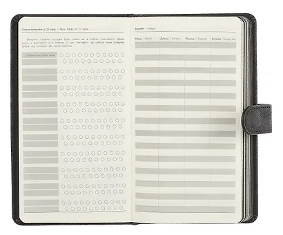 Ежедневник недат. А6+ 120л "Тиволи глосс" черный, кожзам, тв.переплет, тиснение фольгой, магнит.клапан, офсет, ляссе - фото 4