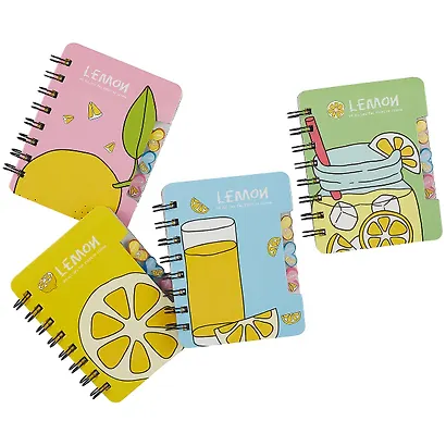 Записная книжка 95*120 57л лин. "Lemon" карт.обл., вырубка, спираль, инд.уп., ассорти - фото 6
