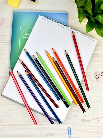 Карандаши цветные 12цв "ГРАДИЕНТ" двуцветн.грифель, к/к, подвес, Феникс+ - фото 10