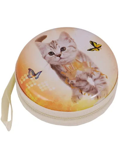 Монетница на молнии Котенок 7см (металл) 12-11984-SM-04 - фото 1