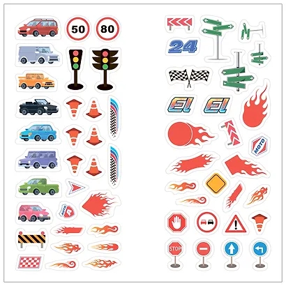 Раскраски с наклейками. Машины - фото 3