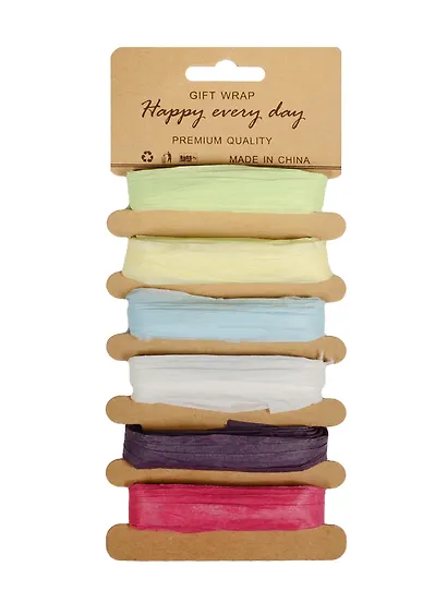 Набор лент для декора 5 метров*6 цветов, целюлоза - фото 1