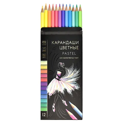 Карандаши цветные Феникс+, "Пастель", 12 цветов - фото 2