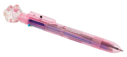 Ручка шариковая автоматическая 6 цветов "Лапка", в ассортименте - фото 2