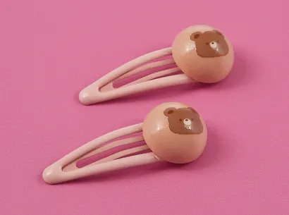 Набор заколок Kawaii Мишки (2шт) (пластик) (5см) (12-03907-B11) (Lafilaf) - фото 3